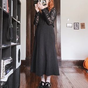 90s/y2k black a-line maxi skirt